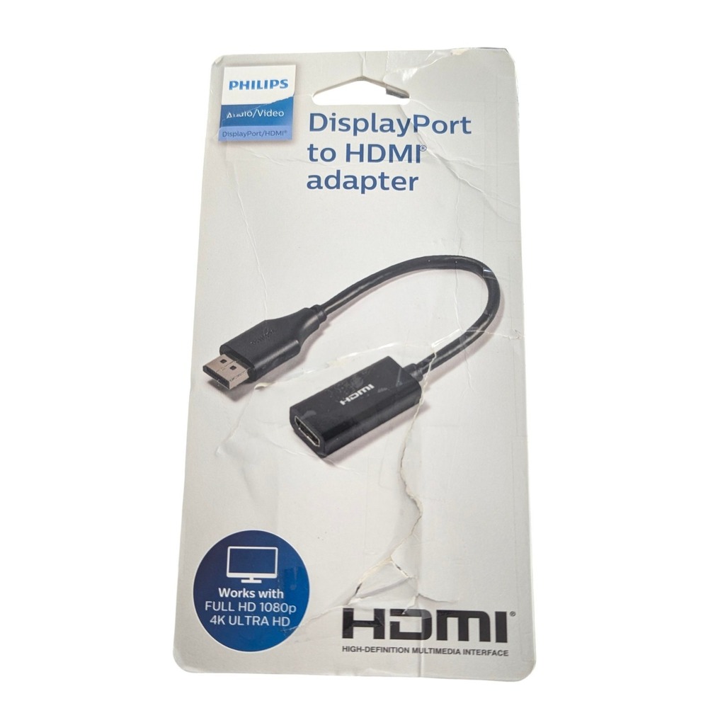 Z2O Philips Display Port to HDMI Adapter In Black